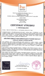 Certifikát výrobku 2022